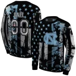 personalized north carolina tar heels distressed flag light blue black hoodie best selling