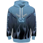 personalized north carolina tar heels flame design light blue hoodie best selling