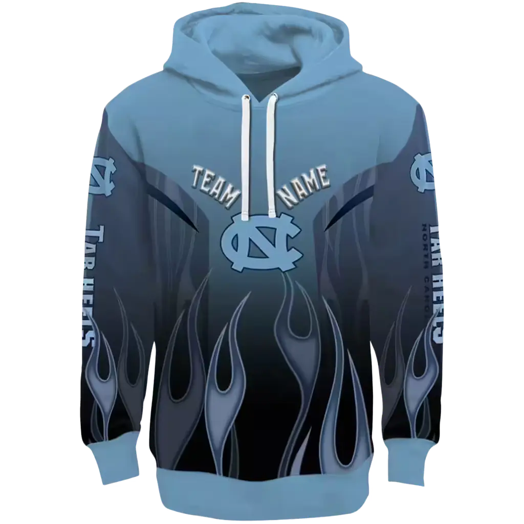 personalized north carolina tar heels flame design light blue hoodie best selling personalized north carolina tar heels flame design light blue hoodie best selling