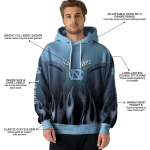 personalized north carolina tar heels flame design light blue hoodie best selling