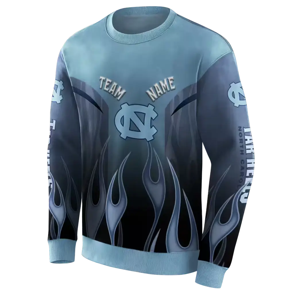 personalized north carolina tar heels flame design light blue hoodie new arrival personalized north carolina tar heels flame design light blue hoodie new arrival