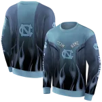 personalized north carolina tar heels flame design light blue hoodie best selling