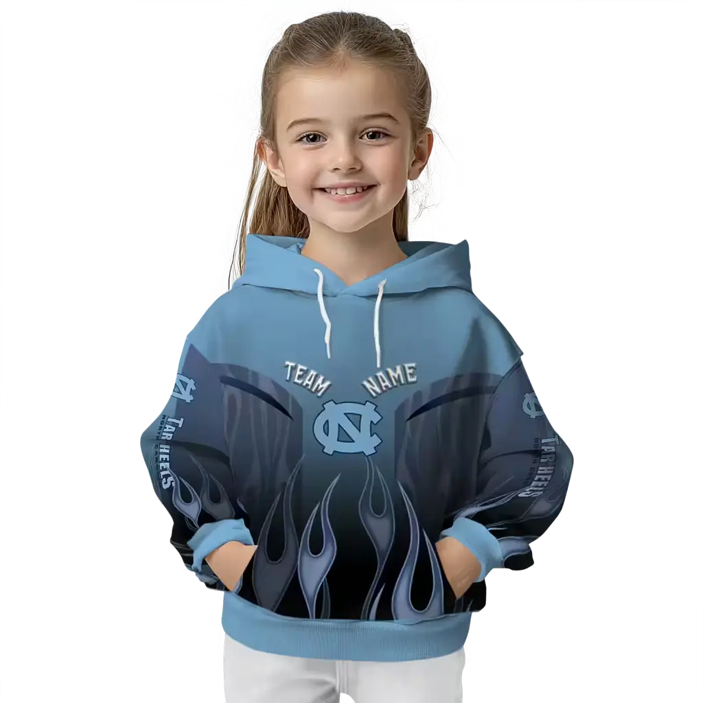 personalized north carolina tar heels flame design light blue hoodie top rated personalized north carolina tar heels flame design light blue hoodie top rated