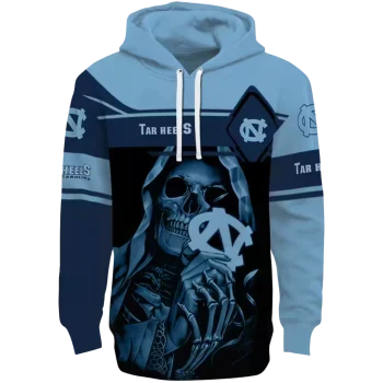personalized north carolina tar heels grim reaper light blue black hoodie best selling