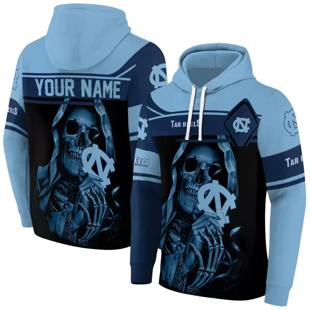 personalized north carolina tar heels grim reaper light blue black hoodie fashion forward personalized north carolina tar heels grim reaper light blue black hoodie fashion forward