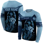 personalized north carolina tar heels grim reaper light blue black hoodie best selling