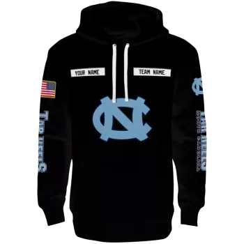 personalized north carolina tar heels punisher skull black hoodie best selling