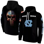 personalized north carolina tar heels punisher skull black hoodie best selling