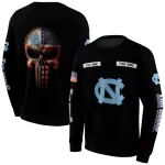 personalized north carolina tar heels punisher skull black hoodie best selling