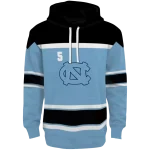 personalized north carolina tar heels striped pattern light blue hoodie best selling