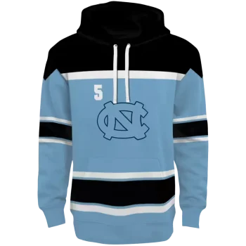 personalized north carolina tar heels striped pattern light blue hoodie best selling