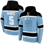 personalized north carolina tar heels striped pattern light blue hoodie best selling