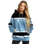 personalized north carolina tar heels striped pattern light blue hoodie best selling