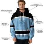 personalized north carolina tar heels striped pattern light blue hoodie best selling