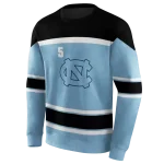 personalized north carolina tar heels striped pattern light blue hoodie best selling