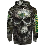 personalized north dakota state bison camo skull hoodie best selling
