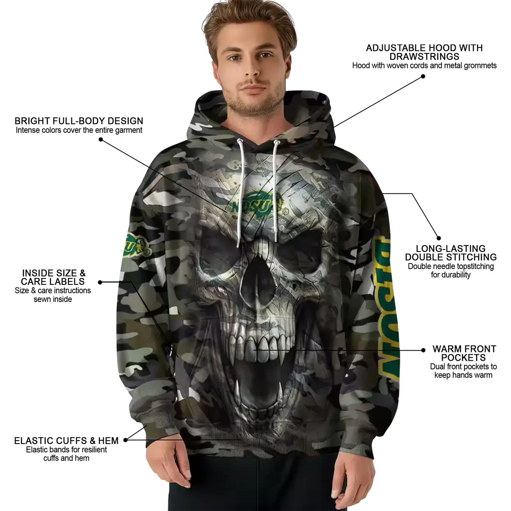 personalized north dakota state bison camo skull hoodie latest model personalized north dakota state bison camo skull hoodie latest model