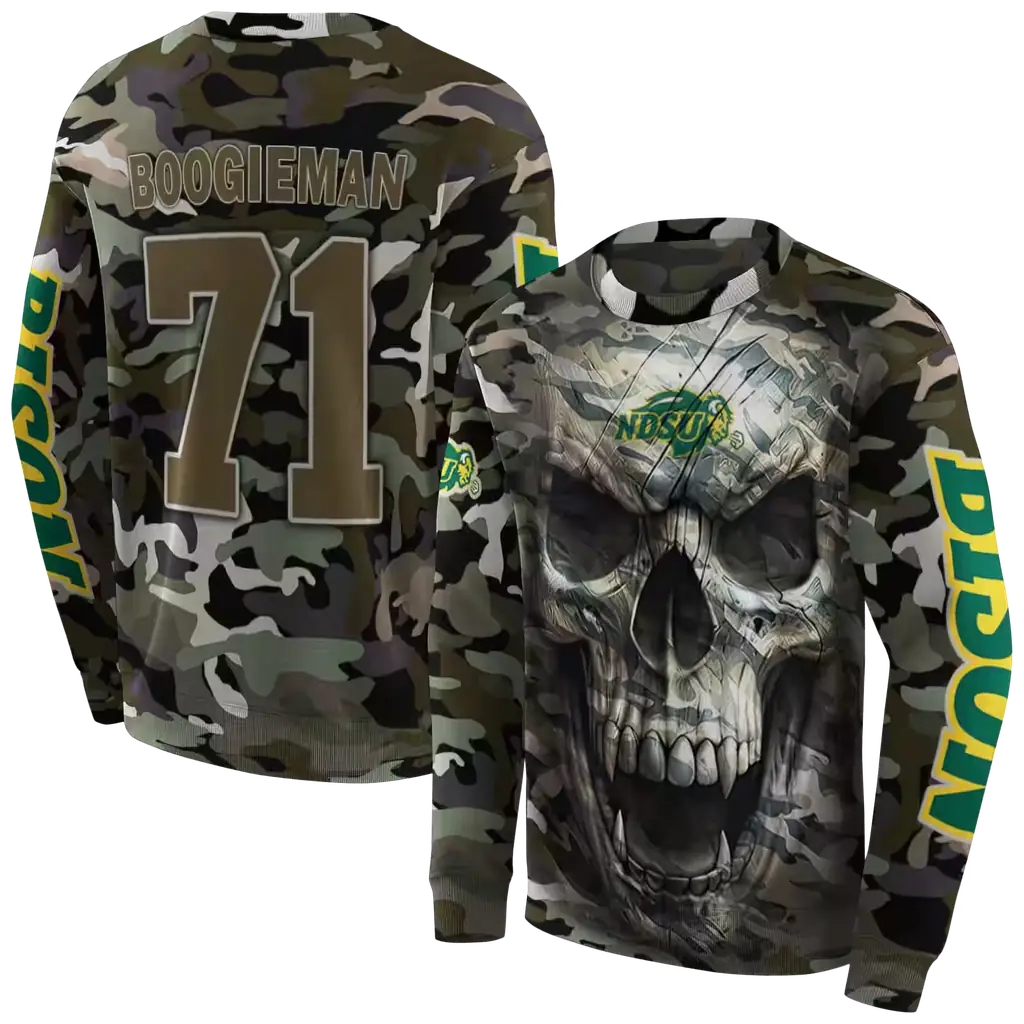 personalized north dakota state bison camo skull hoodie premium grade personalized north dakota state bison camo skull hoodie premium grade
