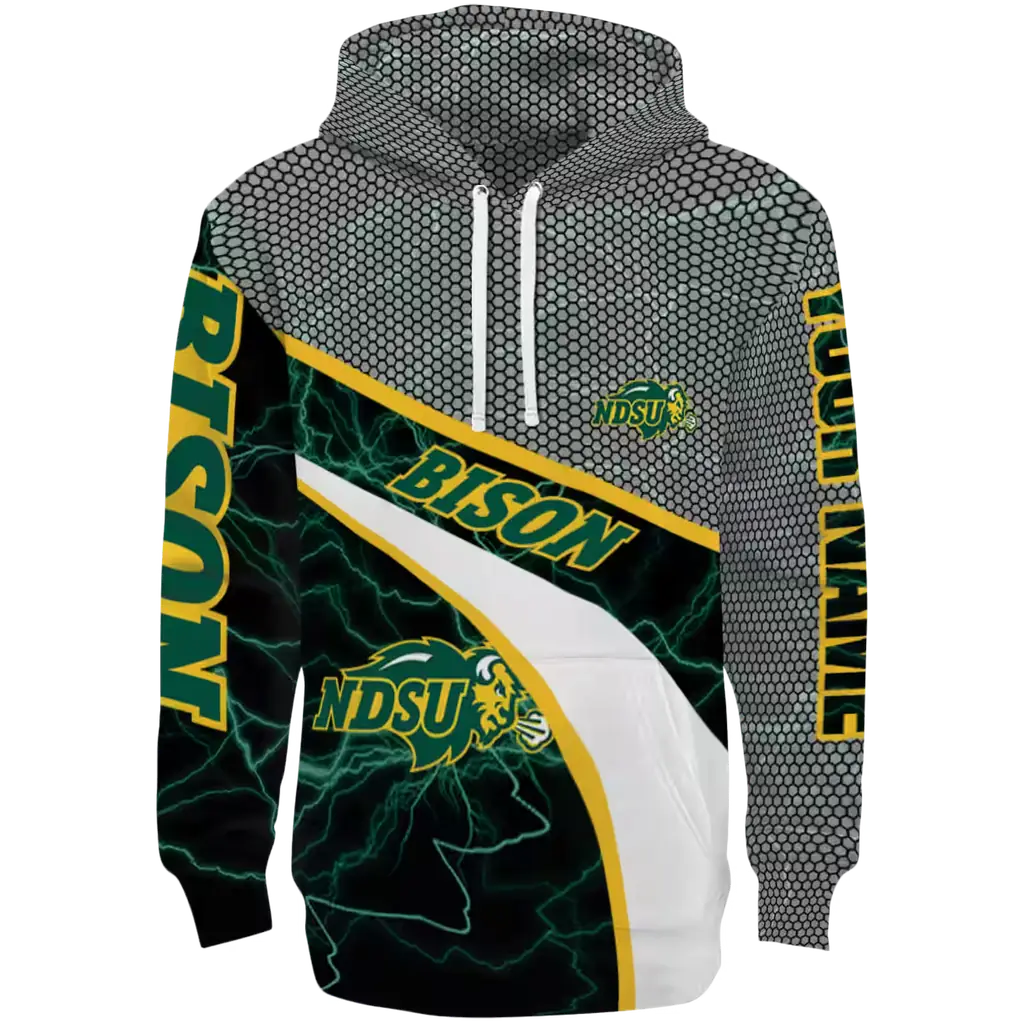 personalized north dakota state bison hexagonal mesh green black gray hoodie best selling personalized north dakota state bison hexagonal mesh green black gray hoodie best selling