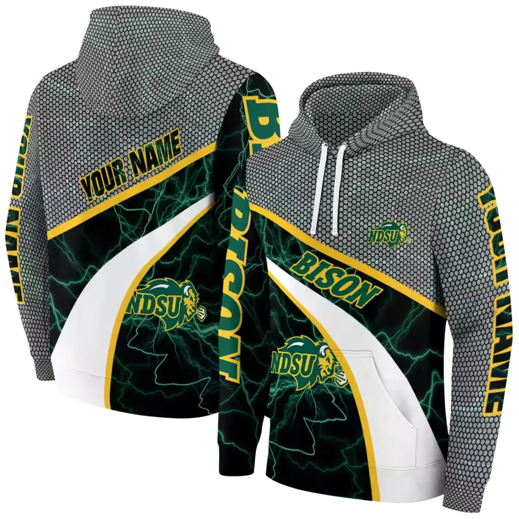 personalized north dakota state bison hexagonal mesh green black gray hoodie fashion forward personalized north dakota state bison hexagonal mesh green black gray hoodie fashion forward