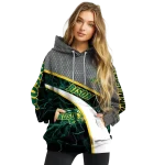 personalized north dakota state bison hexagonal mesh green black gray hoodie best selling