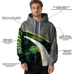 personalized north dakota state bison hexagonal mesh green black gray hoodie best selling