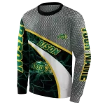 personalized north dakota state bison hexagonal mesh green black gray hoodie best selling