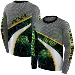 personalized north dakota state bison hexagonal mesh green black gray hoodie best selling