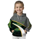 personalized north dakota state bison hexagonal mesh green black gray hoodie best selling