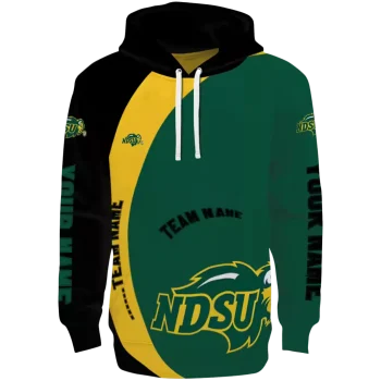 personalized north dakota state bison minimalist design green black hoodie best selling