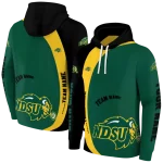 personalized north dakota state bison minimalist design green black hoodie best selling