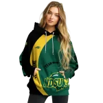 personalized north dakota state bison minimalist design green black hoodie best selling