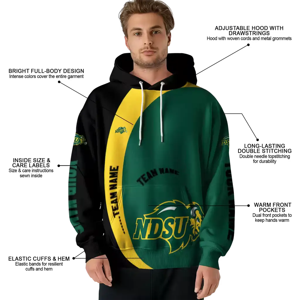personalized north dakota state bison minimalist design green black hoodie latest model personalized north dakota state bison minimalist design green black hoodie latest model