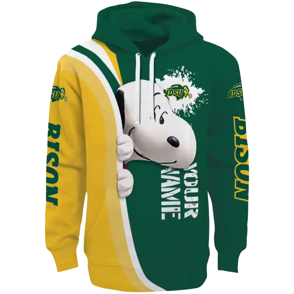 personalized north dakota state bison peeking snoopy green hoodie best selling personalized north dakota state bison peeking snoopy green hoodie best selling