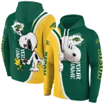 personalized north dakota state bison peeking snoopy green hoodie best selling