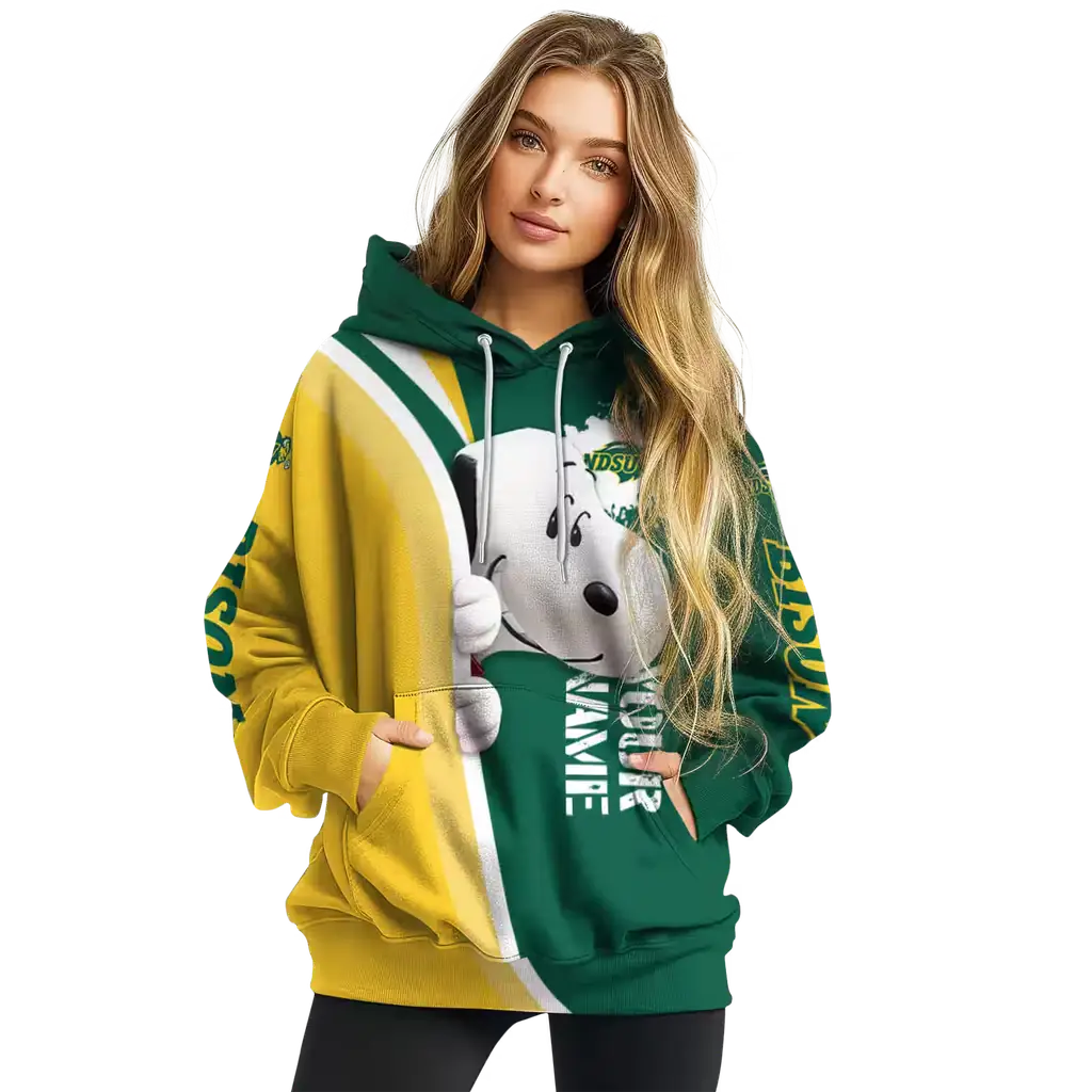 personalized north dakota state bison peeking snoopy green hoodie high quality personalized north dakota state bison peeking snoopy green hoodie high quality