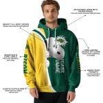 personalized north dakota state bison peeking snoopy green hoodie best selling