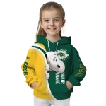 personalized north dakota state bison peeking snoopy green hoodie best selling