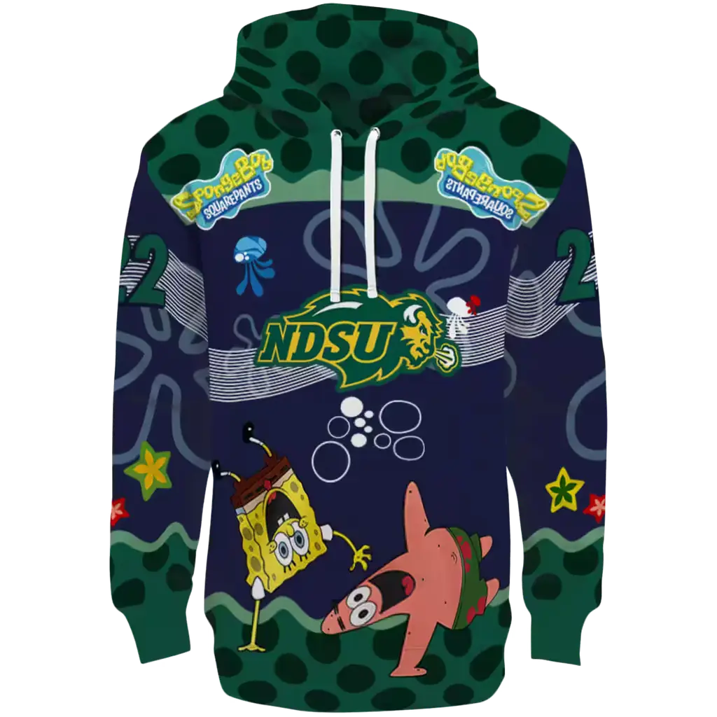 personalized north dakota state bison spongebob patrick star green navy hoodie best selling personalized north dakota state bison spongebob patrick star green navy hoodie best selling