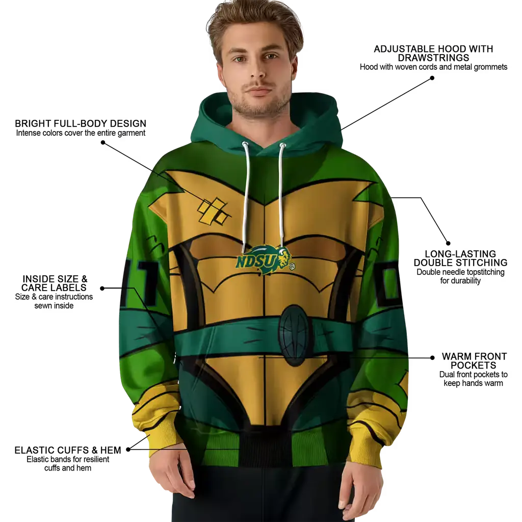 personalized north dakota state bison superhero armor green hoodie latest model personalized north dakota state bison superhero armor green hoodie latest model