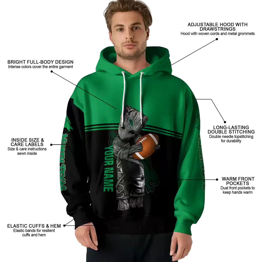 personalized north texas mean green baby groot green black hoodie latest model personalized north texas mean green baby groot green black hoodie latest model