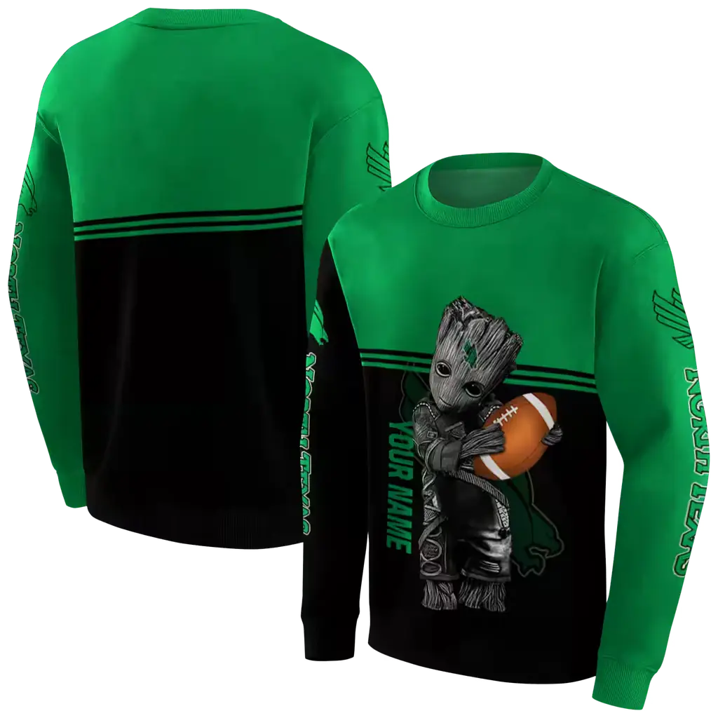 personalized north texas mean green baby groot green black hoodie premium grade personalized north texas mean green baby groot green black hoodie premium grade