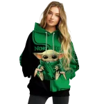 personalized north texas mean green baby yoda green black hoodie best selling