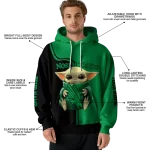 personalized north texas mean green baby yoda green black hoodie best selling