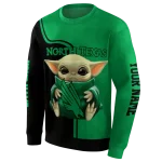 personalized north texas mean green baby yoda green black hoodie best selling