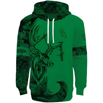 personalized north texas mean green deer silhouette green hoodie best selling