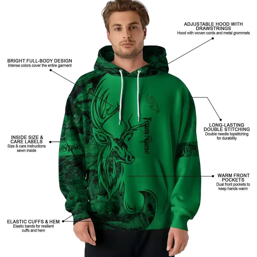 personalized north texas mean green deer silhouette green hoodie latest model personalized north texas mean green deer silhouette green hoodie latest model
