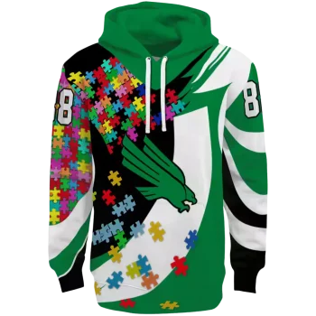 personalized north texas mean green puzzle pieces green hoodie best selling