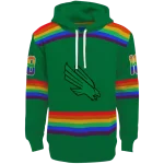 personalized north texas mean green rainbow stripes green hoodie best selling