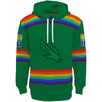 personalized north texas mean green rainbow stripes green hoodie best selling
